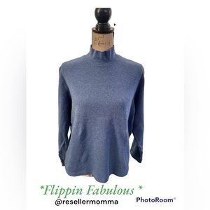 Karen Scott ~denim blue Turtleneck (Size Large)
